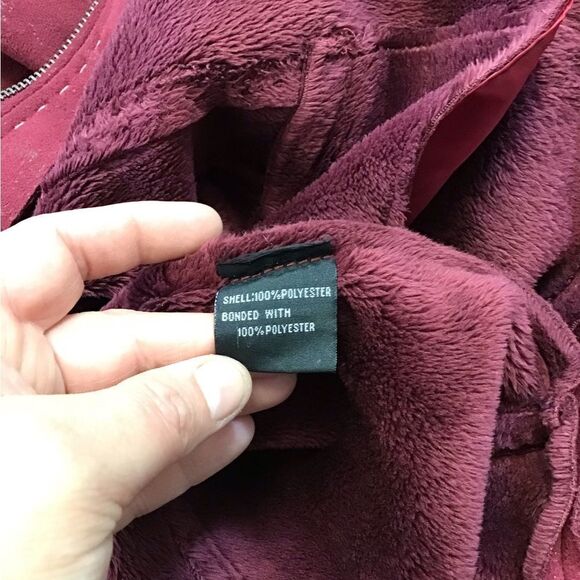 MONTANACO LG. FAUX RED LEATHER JACKET - Picture 6 of 7